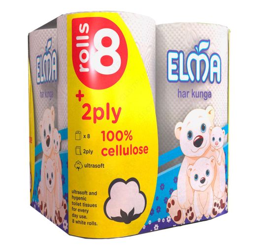 Туалетная бумага Elma 8 Euro Ultra Soft (103), 8 рулонов