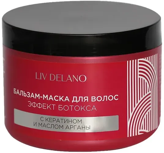 Бальзам-маска для волос Liv Delano Love my Hair эффект ботокса с кератином и маслом аргоны, 500 мл