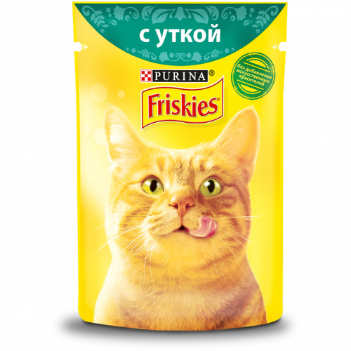 Влажный корм Purina Friskies для кошек с уткой в подливе, 10 шт, 85 гр