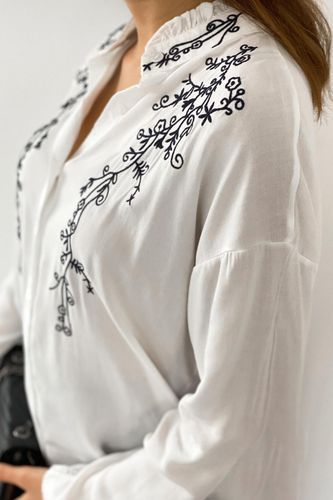 Блузка Ez-Q с вышивкой воротником-стойкой ручная работа sk088, в Узбекистане