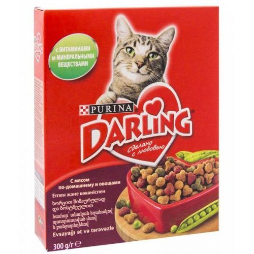 Сухой корм для кошек Purina Darling мясо с овощами, 5 шт, 300 гр