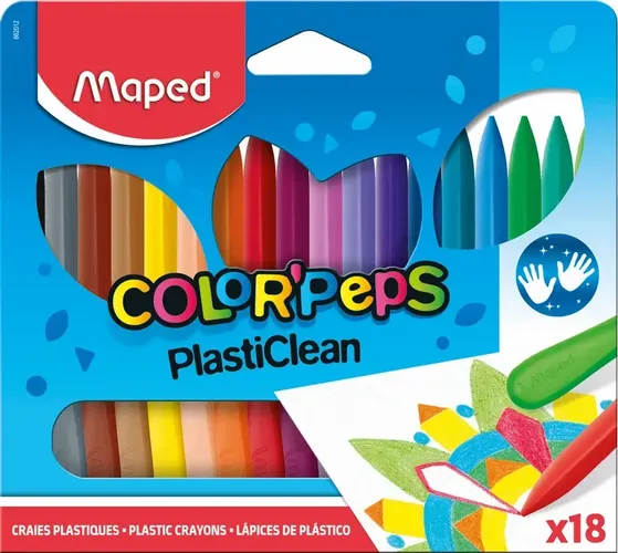 Maped moyli pastel qalamlar (18 rang, Smart Plastic) 862012 Maped