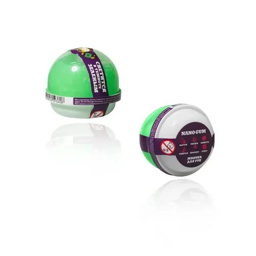 Пластилин для лепки "Жвачка для рук "Nano gum", светится зеленым", 25 гр. NGGG25