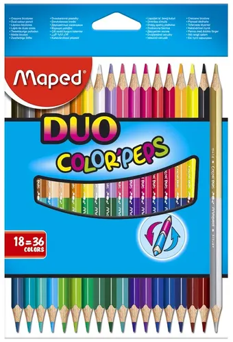 Rangli qalamlar to'plami Maped Color Peps Duo, HB, 18 dona