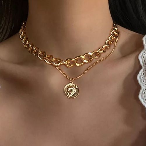 Многослойное ожерелье Azari Jewelry монета, Золотистый