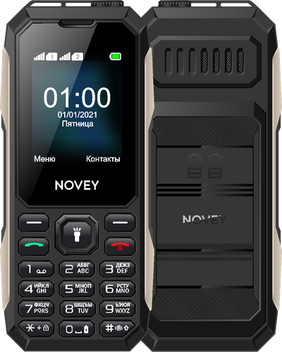 Мобильный телефон Novey T100, 32MB / 32MB, Black/Gold