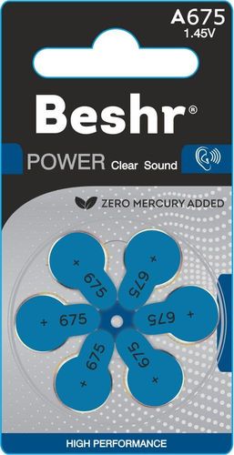 Батарейки для слуховых аппаратов Beshr Power ClearSound A675 6B