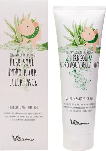 Aloe va kollagen bilan namlantiruvchi yuz niqobi Milky Piggy Herb Soul Hydro Aqua Jella Pack