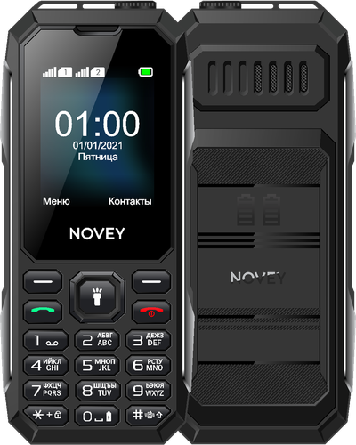 Мобильный телефон Novey T100, 32MB / 32MB, Black/Silver