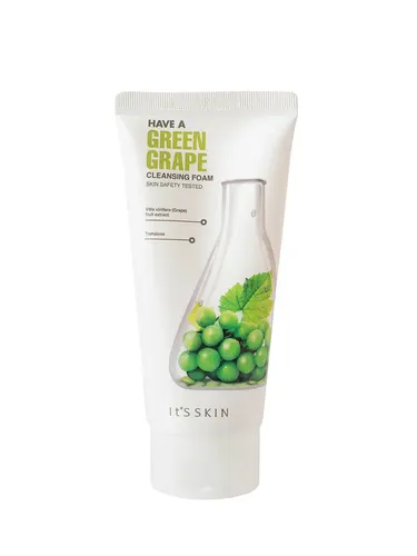 Vitamin yuzni tozalash uchun ko'pik It's Skin yashil Have a Green Grape Cleansing Foam uzum bilan