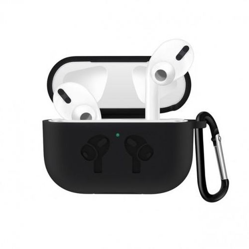 Силиконовый чехол для AirPods Pro с тиснением и креплением, Black