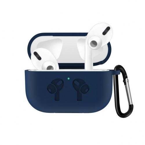 Силиконовый чехол для AirPods Pro с тиснением и креплением, Blue