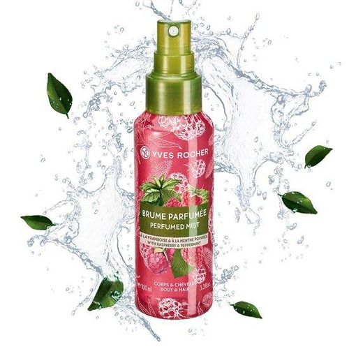 Parfyumlangan tana va soch spreyi Yves Rocher, Raspberry-Mint, 100 ml