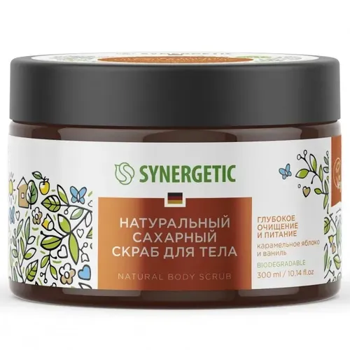 Synergetic Sugar Body Scrub Chuqur tozalovchi va oziqlantiruvchi "Karamel olma va vanilya"