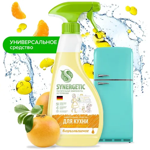 Mandarin va limon o'tlarining xushbo'y hidli Synergetic universal oshxona tozalovchi vositasi