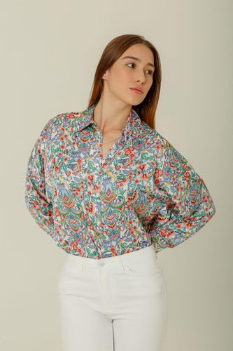 Атласная блузка Alasia цветочный принт, купить недорого