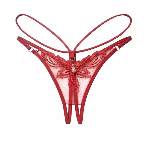 Ayollar pastki ichki kiyimi Nejnost Pearl Strappy Thong, Red, купить недорого