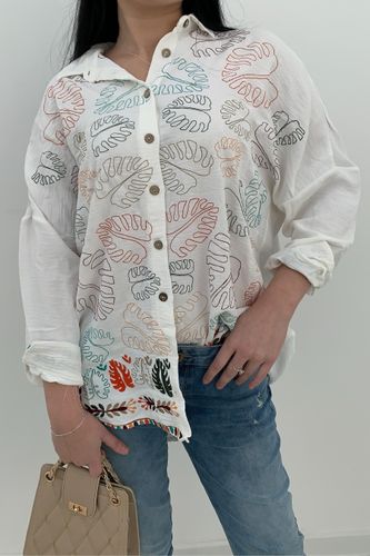 Женская Рубашка Ez-Q С Вышивкой И Узором Ручная Работа SK082