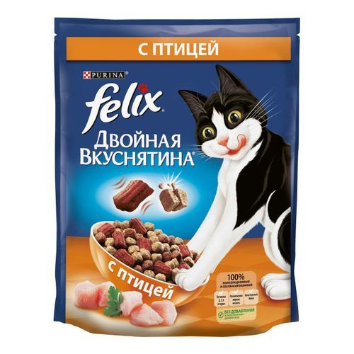 Сухой корм FELIX AGAIL двойная вкуснятина с курицей, 10 шт, 85 гр