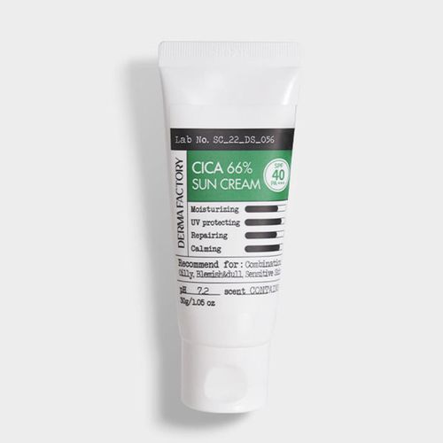 Quyoshdan himoya qiladigan krem Derma Factory Cica 66% Sun Cream