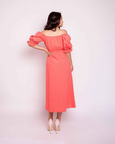 Платье трапеция Pink Island 1-1240, Коралловый, купить недорого