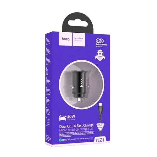 Avtomobil uchun zaryadlovchi qurilma NZ1 2USB-A 36W QC3.0/Car Charger Hoco