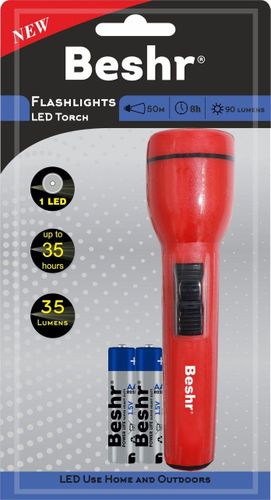 Ручной фонарь Beshr Flashlight led torch FL1L2AA2R6P, Красный