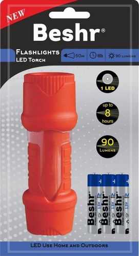 Ручной фонарь Beshr Flashlight led torch HP7011-3R03PBP, Красный