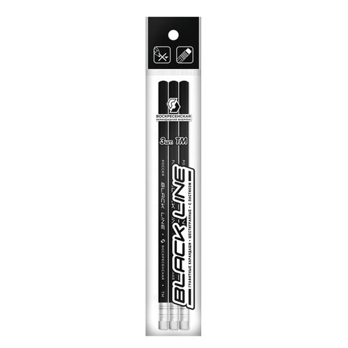 Набор графитных карандашей с ластиком ВКФ Black Line, купить недорого