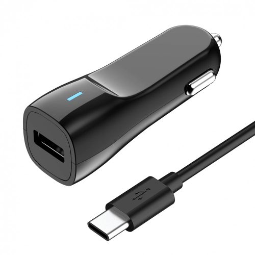 Автомобильное ЗУ USB, 2.1A, +Type-C кабель в комплекте, OLMIO