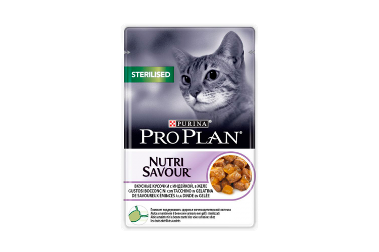 Влажный корм для кошек с чувствительным пищеварением Purina Pro Plan Delicate индейка в желе, 85 гр