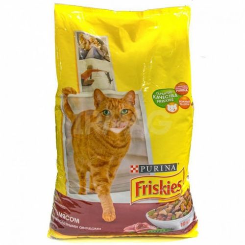 Сухой корм FRISKIES для взрослых кошек с мясом и овощами, 1 шт, 10 кг