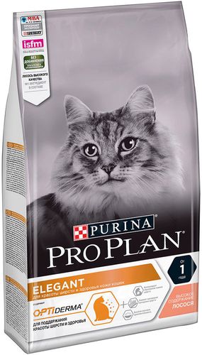 Сухой корм PRO PLAN CAT Elegant лосось, 1 шт, 10 кг