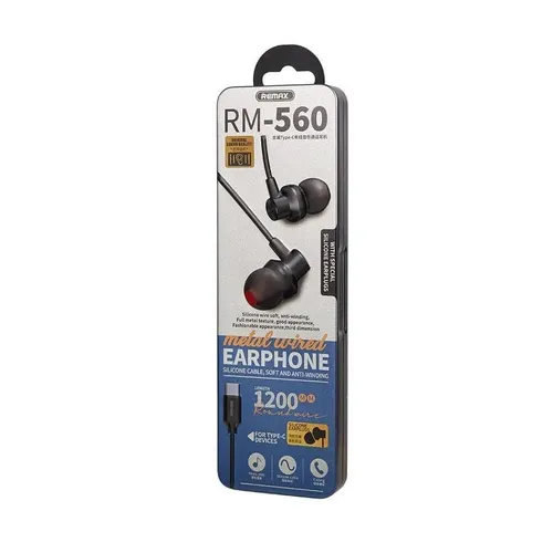 Внутриканальные наушники Remax RM-560 Metal Wired Earphone for Type-C, Black