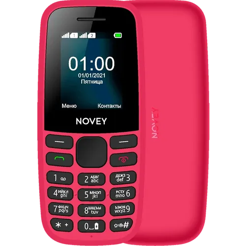 Кнопочный телефон Novey 100, 32/32 MB, Розовый, Dual