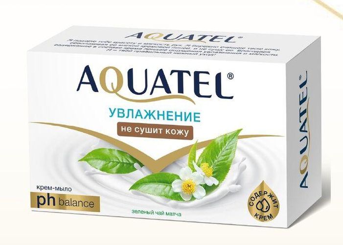 Крем-мыло Aquatel зеленый чай матча, 90 гр