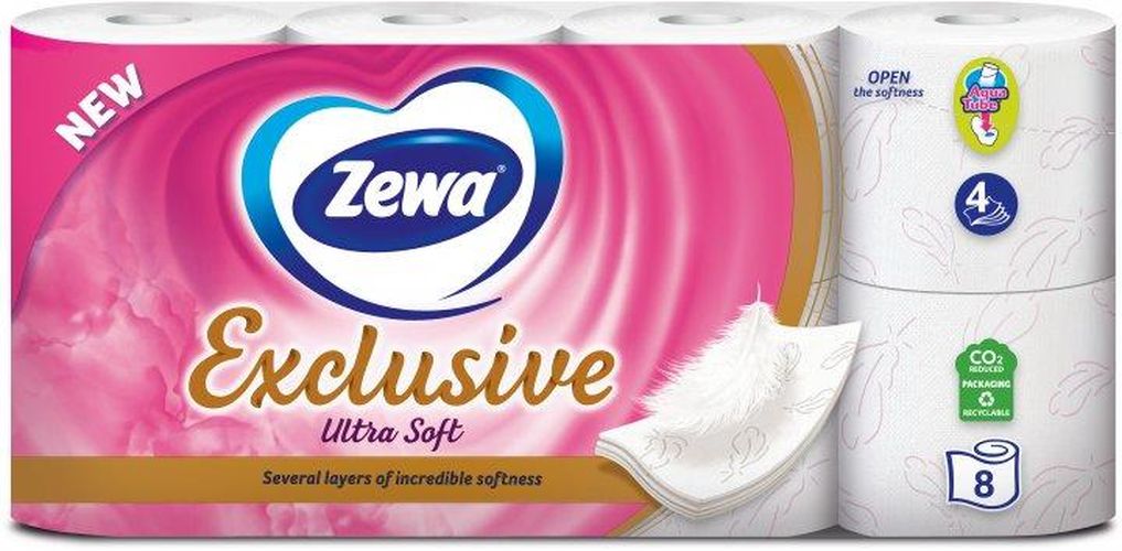 Туалетная Бумага Zewa Exclusive Ultra Soft 4 слоя, 8 рулонов, купить недорого