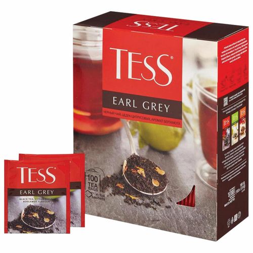 Черный чай Tess Earl grey, 100 шт