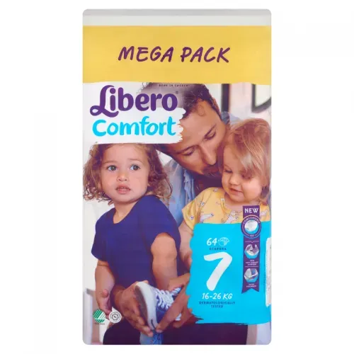 Подгузники Libero Comfort "7" (16-26кг) 64 шт, купить недорого