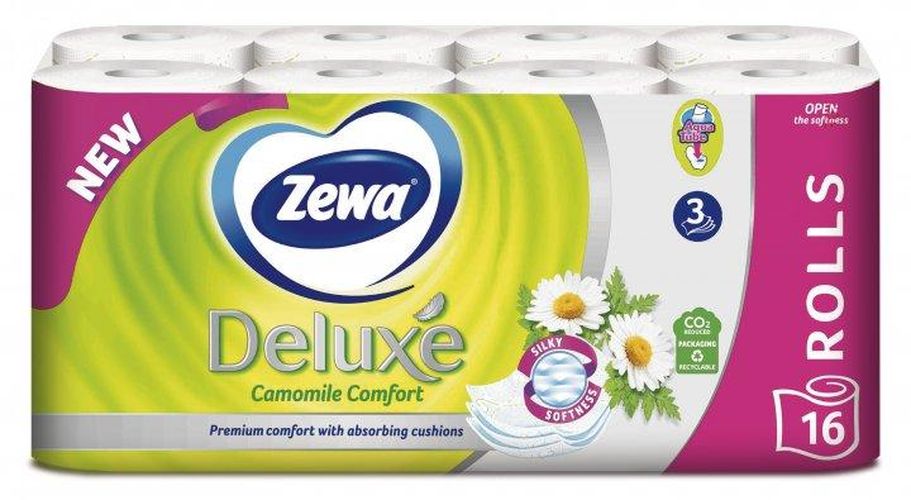 Туалетная Бумага Zewa Deluxe Ромашка 3 слоя, 16 рулонов