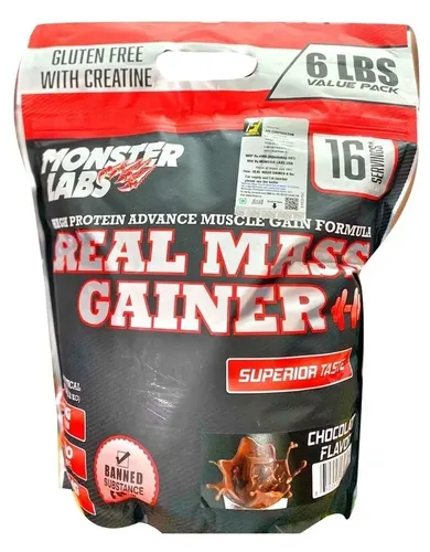 Гейнер Real Mass Gainer Monster Lab, Шоколад, 2.72 кг