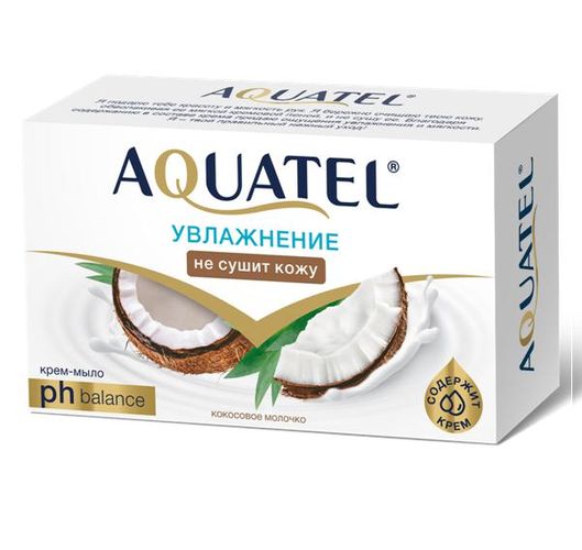 Крем-мыло Aquatel Кокосовое Молочко, 90 гр
