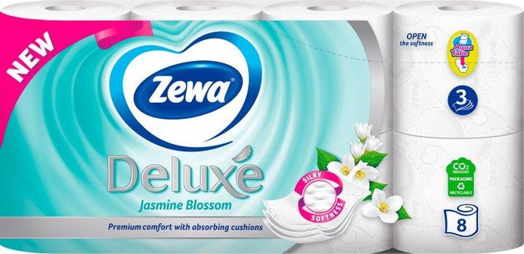 Туалетная Бумага Zewa Deluxe Жасмин 3 слоя, 8 рулонов