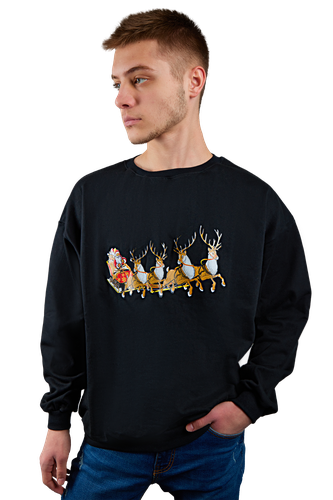 Svitshot Nazar Oversize "Santa" NY04, Qora