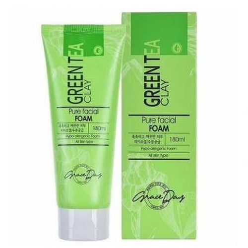 Пенка для умывания Grace Day Green Tea Clay Pure Facial Foam, 180 мл, купить недорого