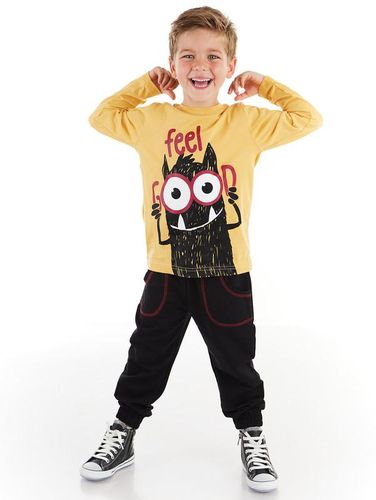 Ikkitalik to'plam "Feel Good" Denokids CFF-21S1-057, Qora-Sariq