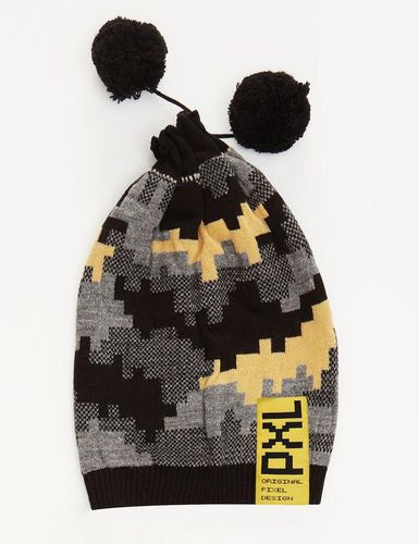 Вязаная шапка "Пиксели" Mushi MS-20S1-020, Серый-Черный-Желтый, в Узбекистане