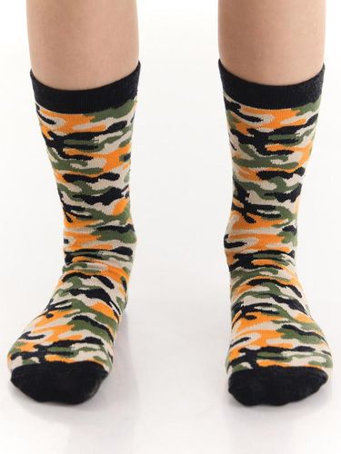 Комплект носков 2 пары "UP" Mushi MS-22S1-100, Черный-Оранжевый, 4261700 UZS