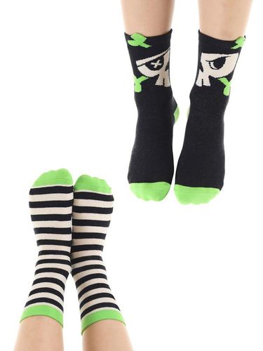 Комплект носков 2 пары "Пираты" Mushi MS-22S1-102, Черный-Зеленый