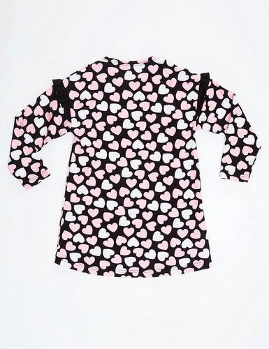 Платье "Сердце" Denokids CFF-20S1-053, Черный-Розовый, фото